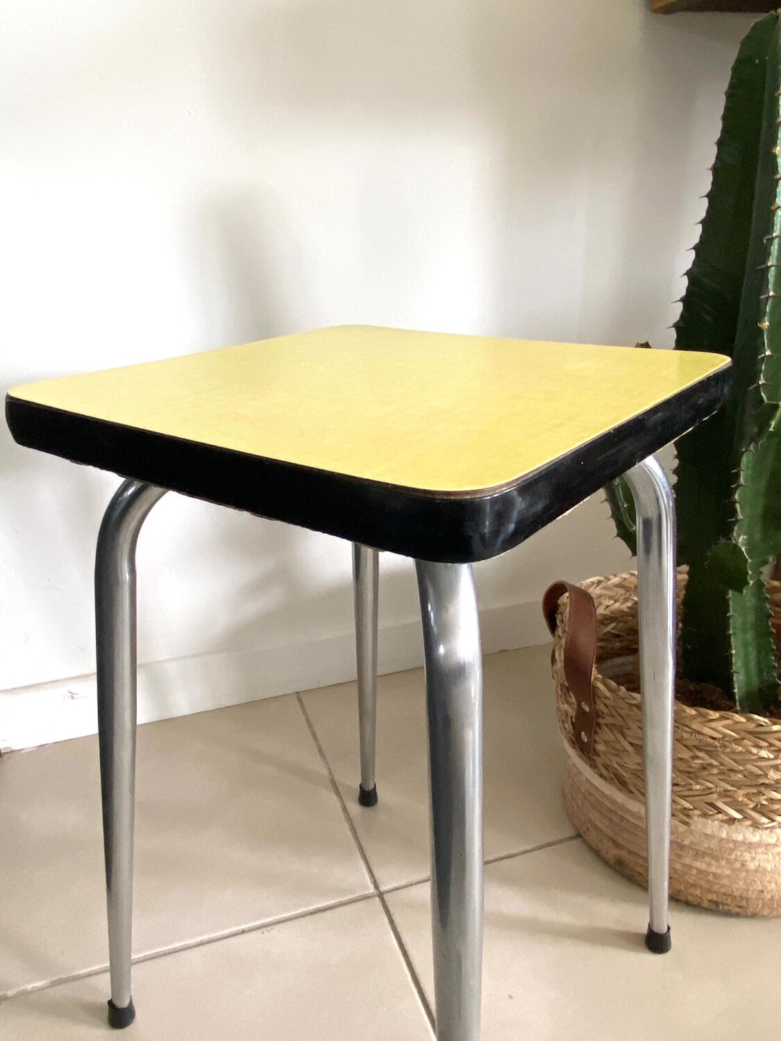 Yellow Formica stool