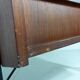 Vintage teak desk with black scissor legs 1960's
