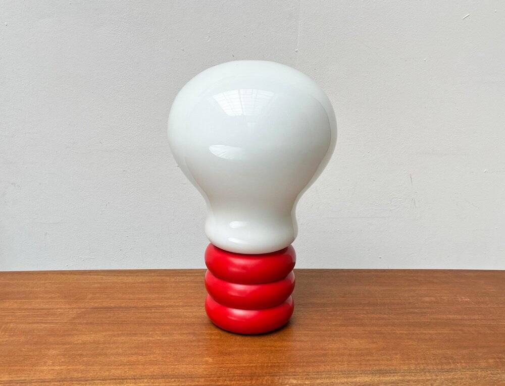 Giant table lamp or floor lamp in the shape of a light bulb from the mid-century German space age by Ingo Maurer for M Design, 1960s.