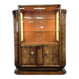 Vintage art deco cabinet / display cabinet with integrated lamps