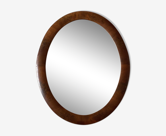 Miroir ovale en acajou 58x47cm