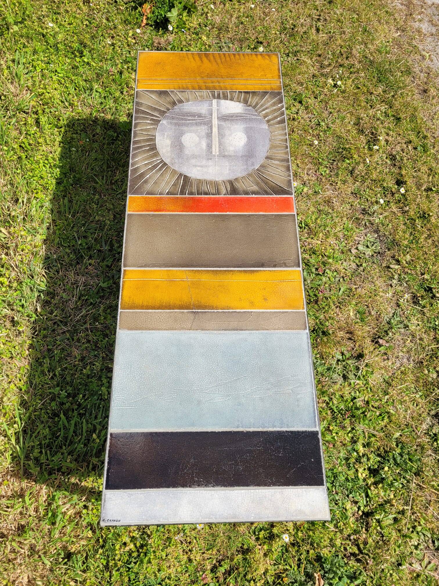 Roger Capron coffee table, "sun" model.
