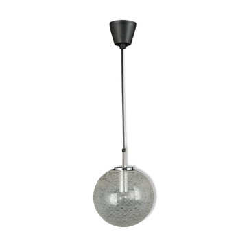 Suspension Limburg chromée avec boule de verre, Allemagne, années 1970