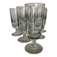 Set of 9 modernist half crystal water wine roller glasses 1960