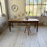 Pine and oak + walnut farmhouse table 1950