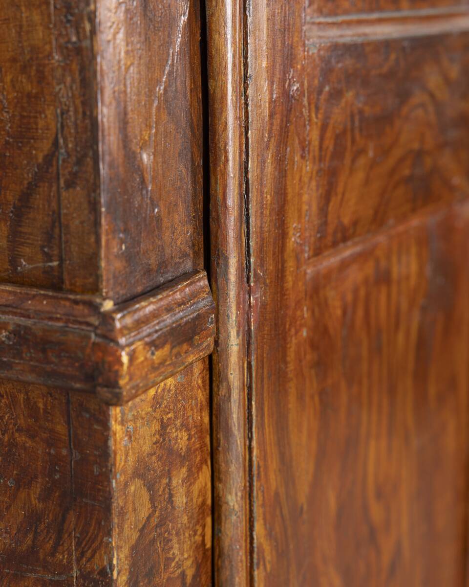 Classic Piedmontese walnut wardrobe from the early 18th century