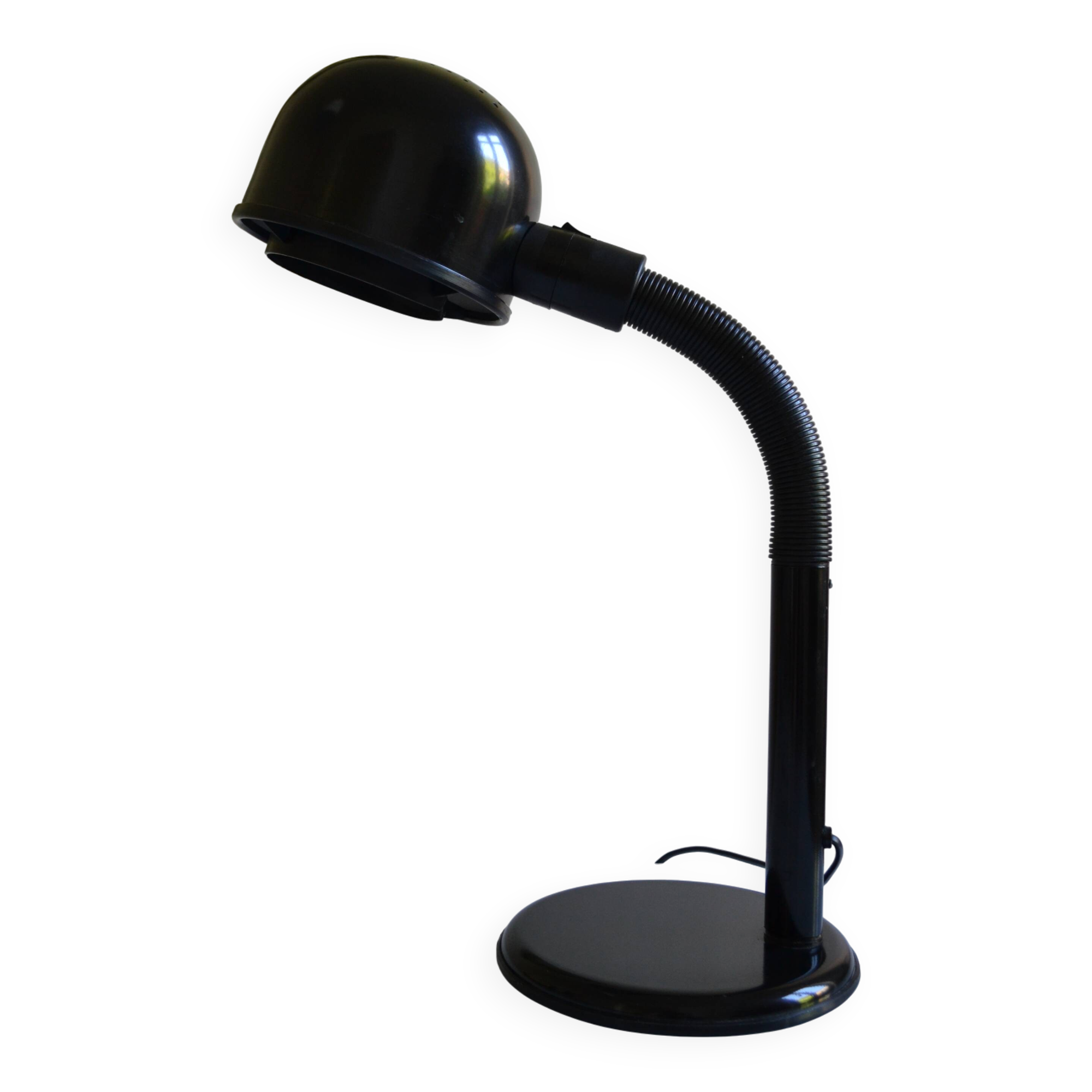 Black goose neck desk lamp ALDA 1980 Swedish Mid-Century
