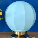 Vintage Art Deco blue opaline globe table lamp