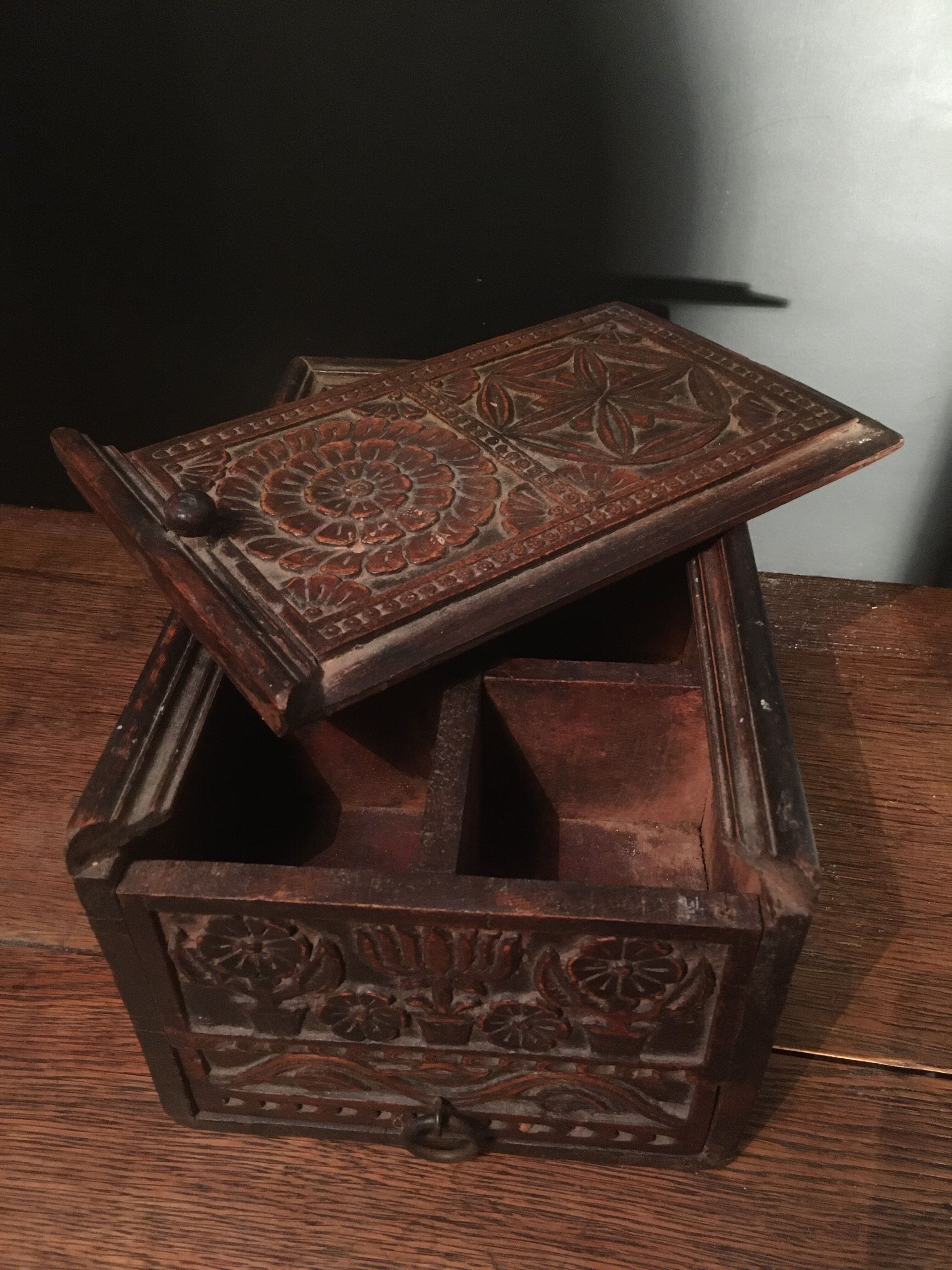 Indian teak spice box