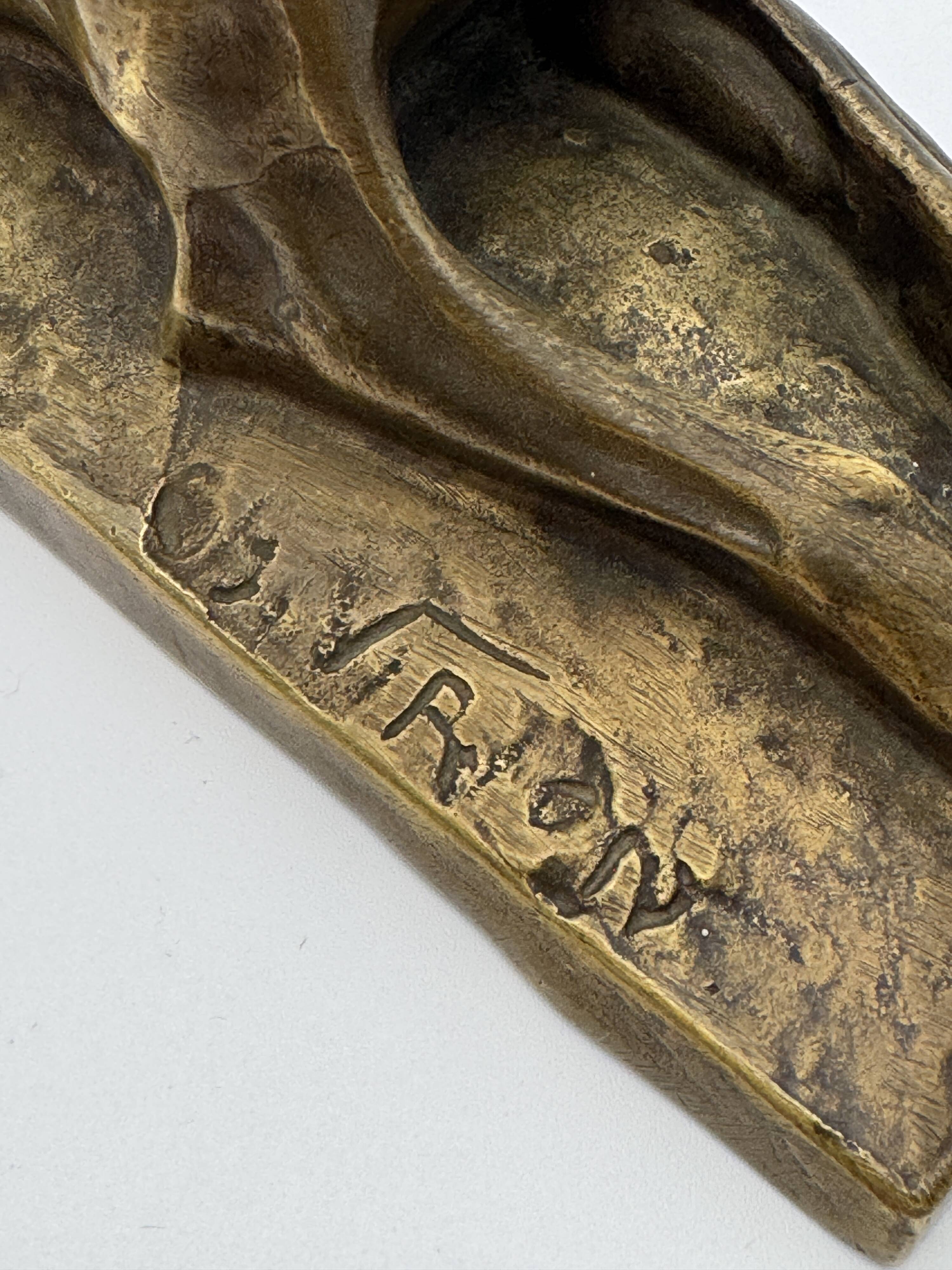 Bronze sculpture "German Shepherd" by Charles Virion (1865-1946)