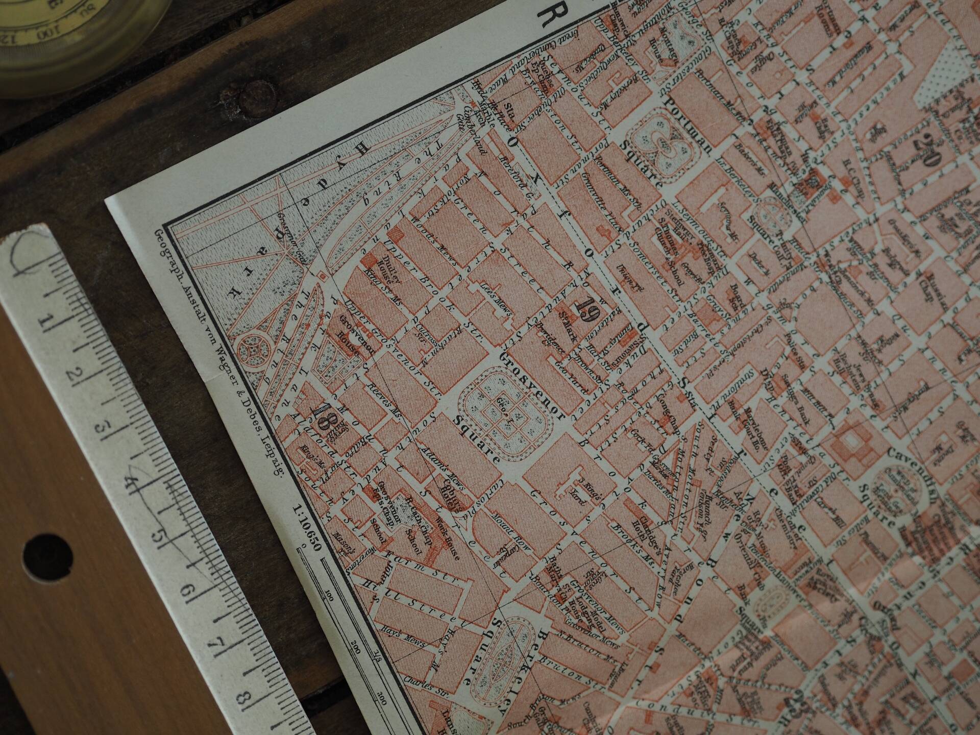 Old map London West End, UK - 1913 | Vintage wall decoration