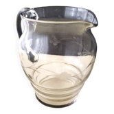 Cruche , pichet , carafe à eau en verre Décor meulé  1.2 L