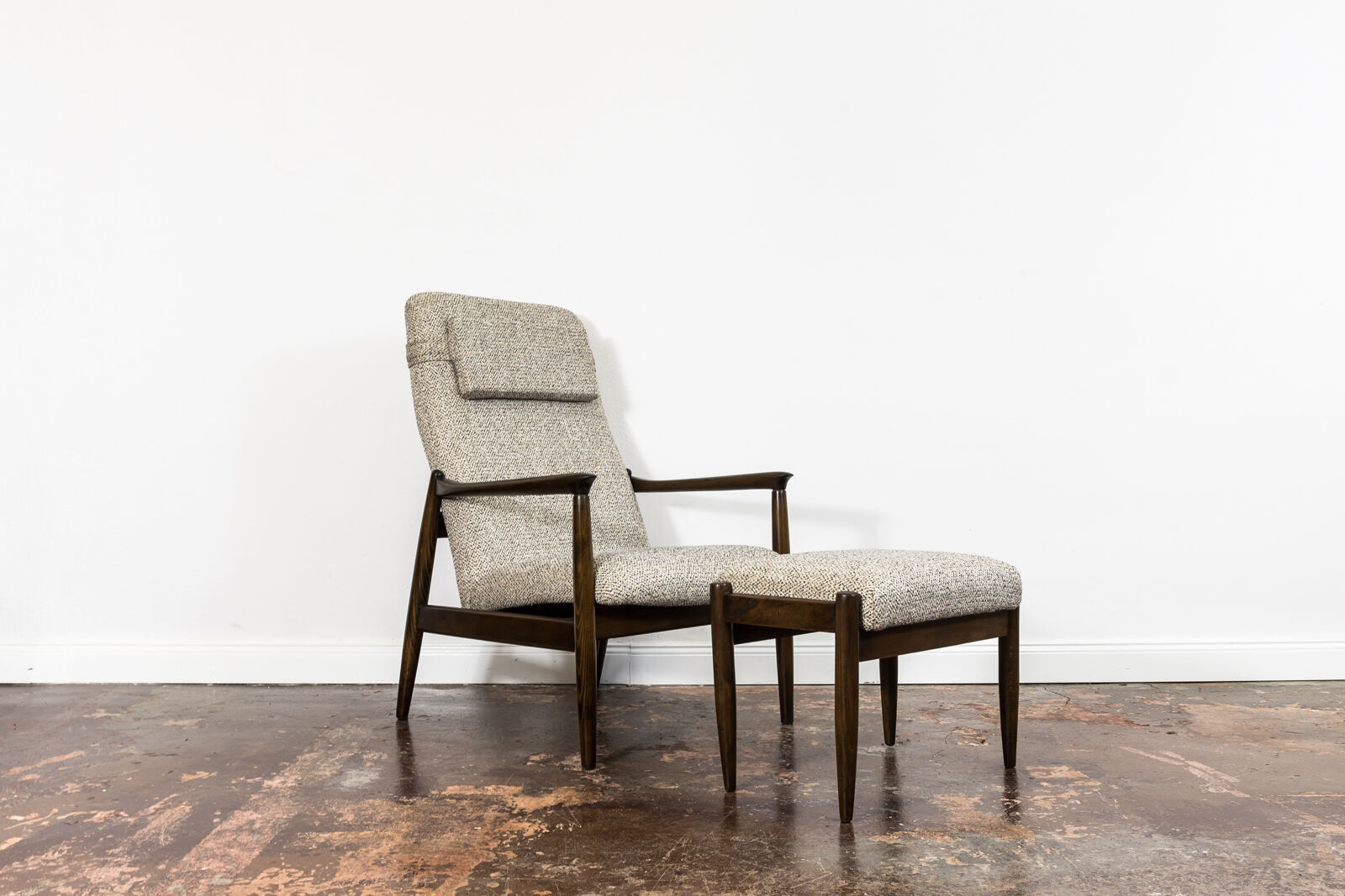Gfm 64 back armchair with ottoman by edmund homa 1960's