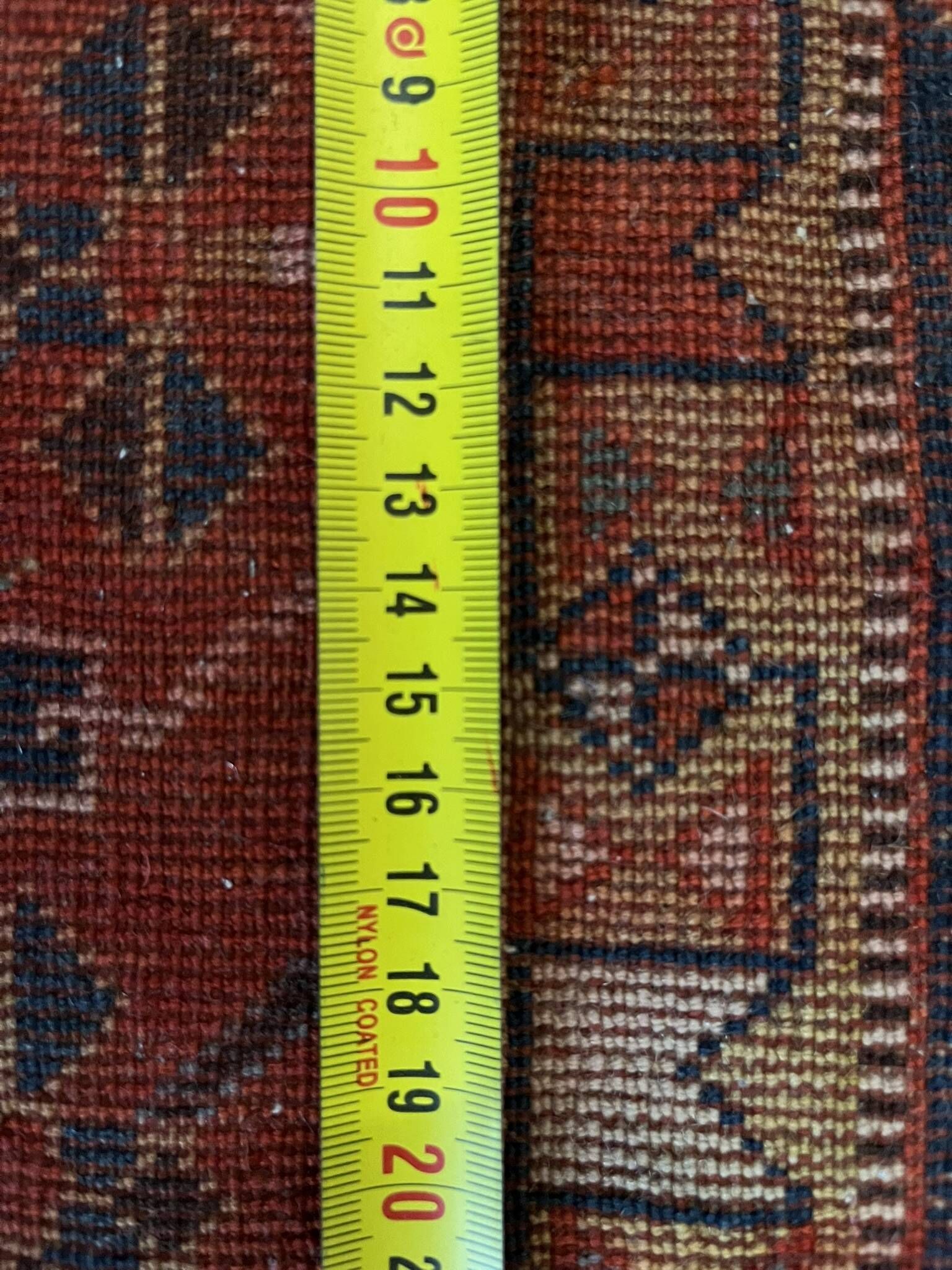 Antique handmade Persian Qashqai nomadic rug – blue background 94x112cm