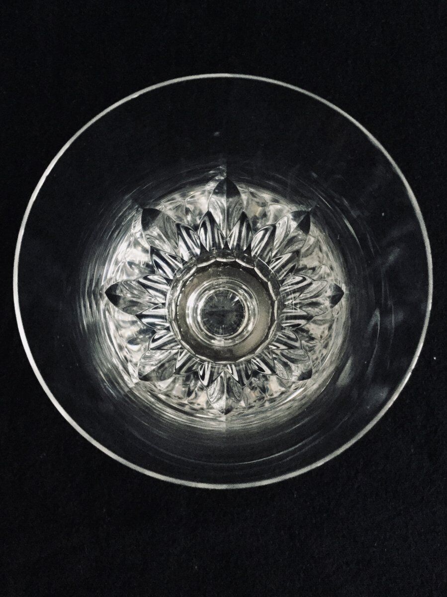 Set of 9 crystal water glasses Baccarat model Carcassonne