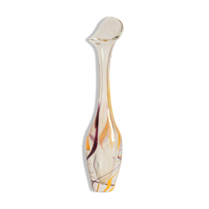 vase en verre jaune et