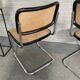 Set of 2 black cesca "s32" marcel breuer chairs - italy 1980's
