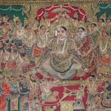 Peinture indienne encadrée. La déesse indienne Devi. XIXe-XXe siècle