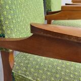 Paire de fauteuils bridge vintage 1950s pieds compas design