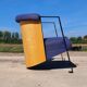Lot de 2 - Chaise longue cubique post-moderne en contreplaqué et métal, années 1980-1990