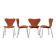 4 chaises Fritz Hansen Butterfly rembourrées