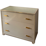 Chest of drawers Pierre Vandel 1970-1980 ecru/gilded