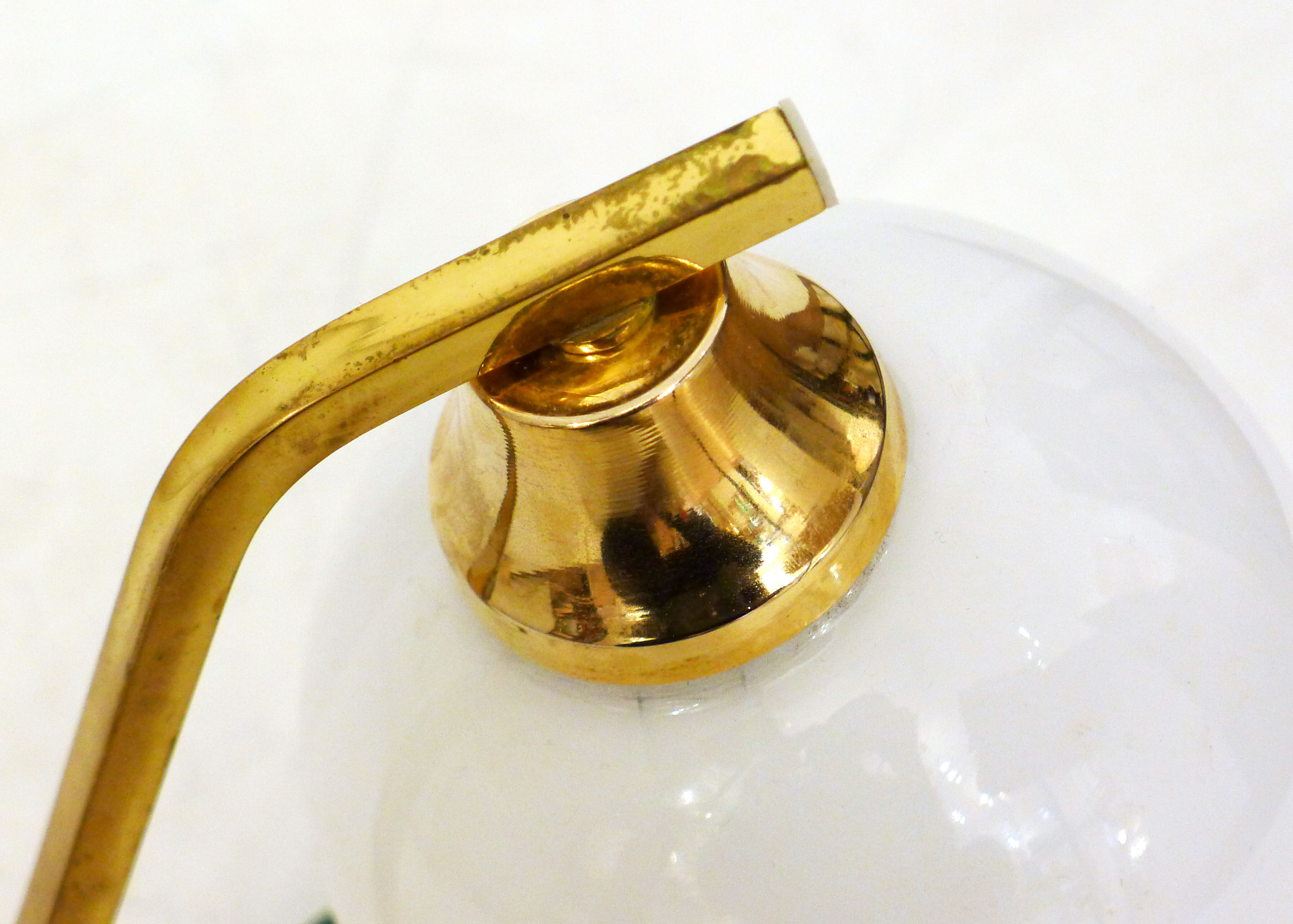 Golden lamp & opal globe