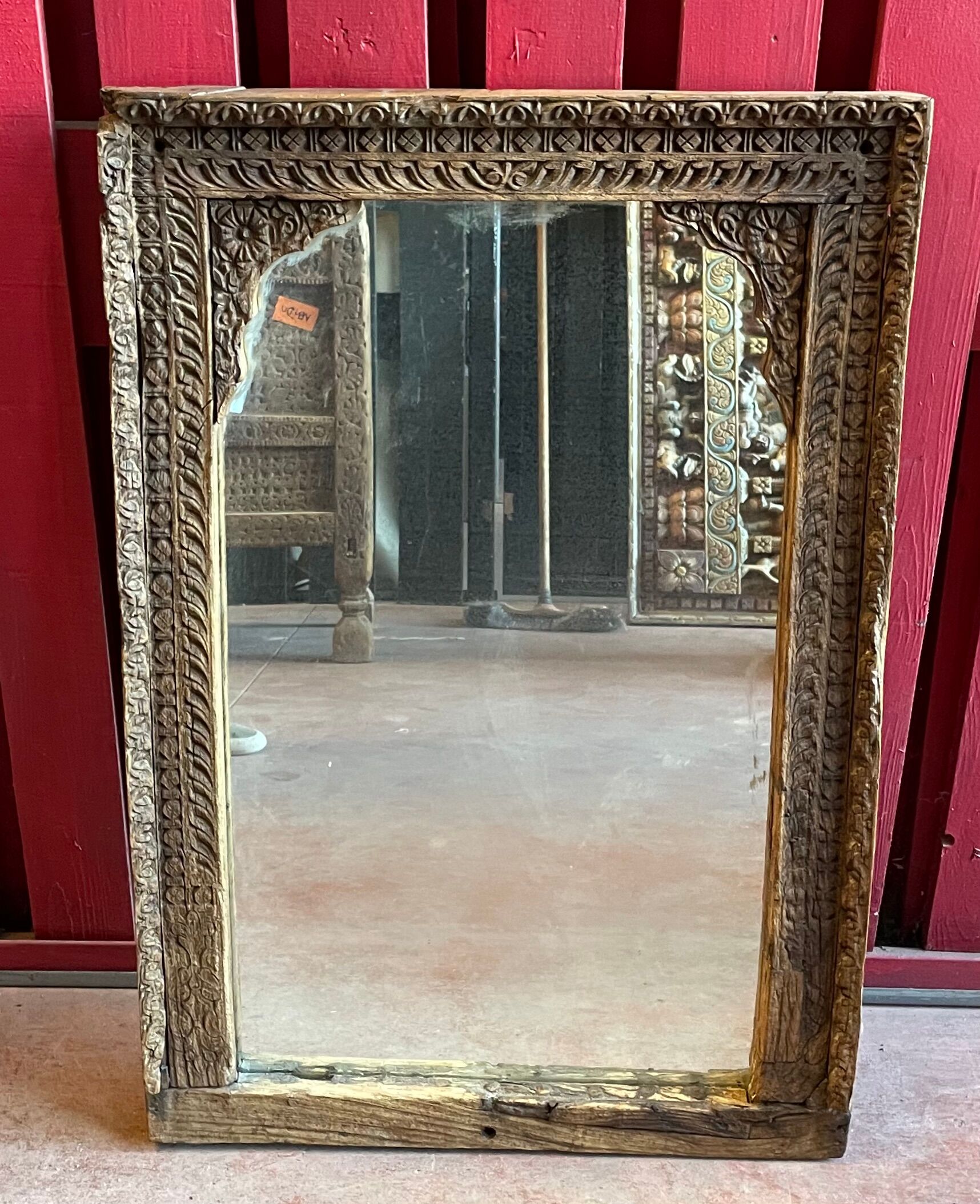 Miroir en bois de Teck 18éme, Inde Rajasthan