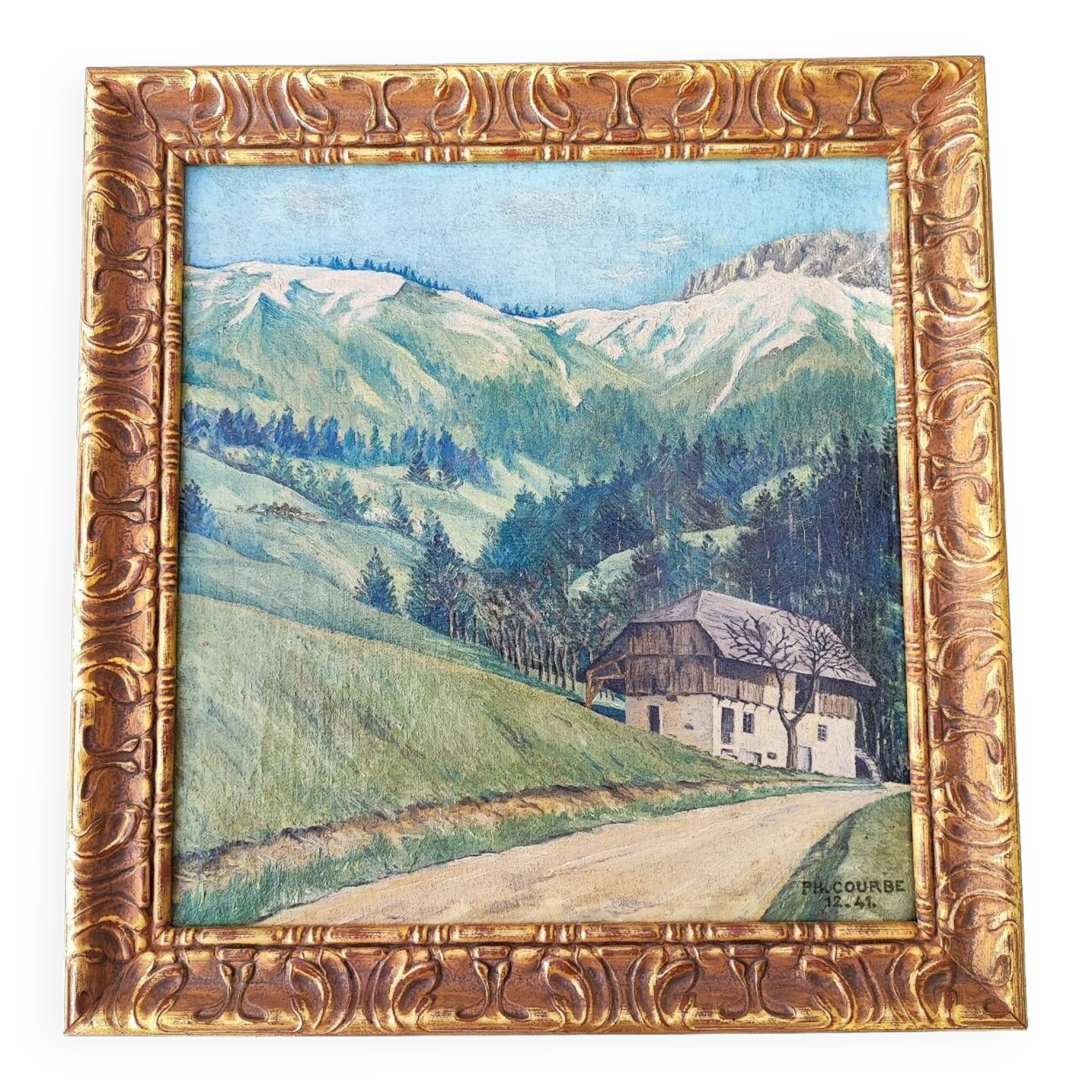 Peinture à l'huile - paysage alpin