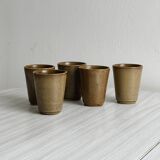 Set of 5 Digoin stoneware mugs