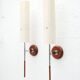 Pair of Gustaf wall lights in wood and metal, Sweden 1980