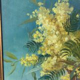 Painting on wood, mimosas, Belli