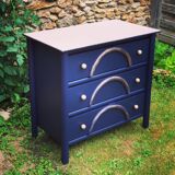 Chest of drawers 3 drawers in restyled wood