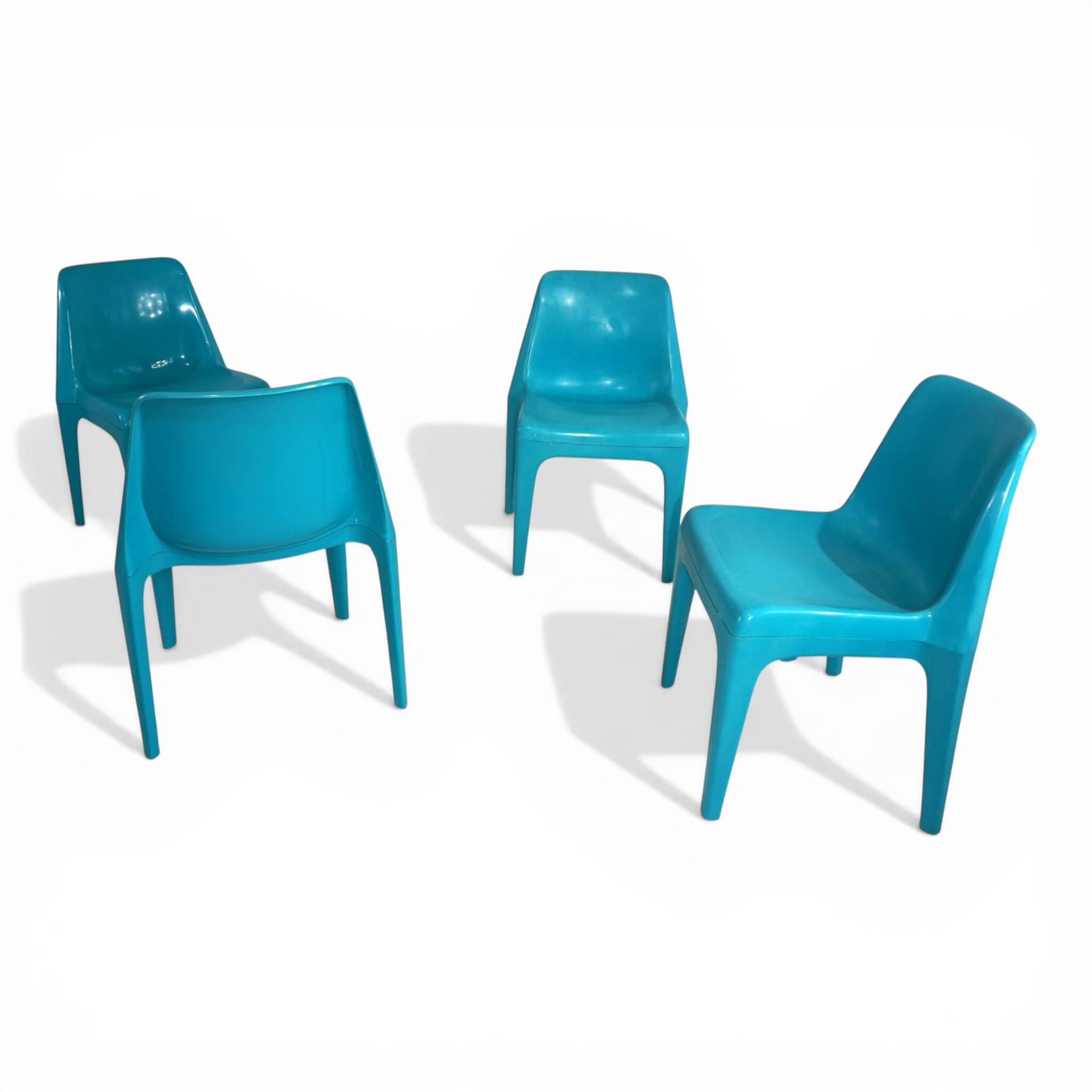 Set of 4 Schröder & Henzelmann Space Age Dining Chairs, 1970