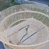 Bulky wicker pendant light