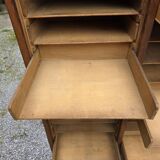 Antique double curtain cabinet in oak (internal drawers)