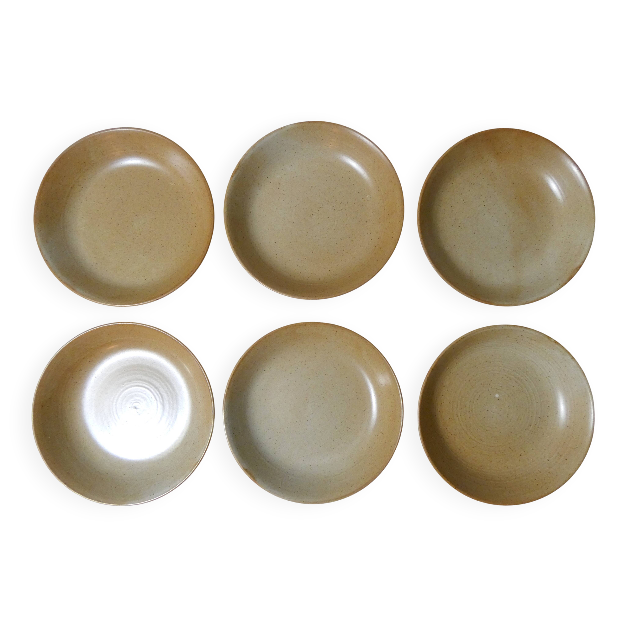 6 Vintage Village Stoneware Soup Plates