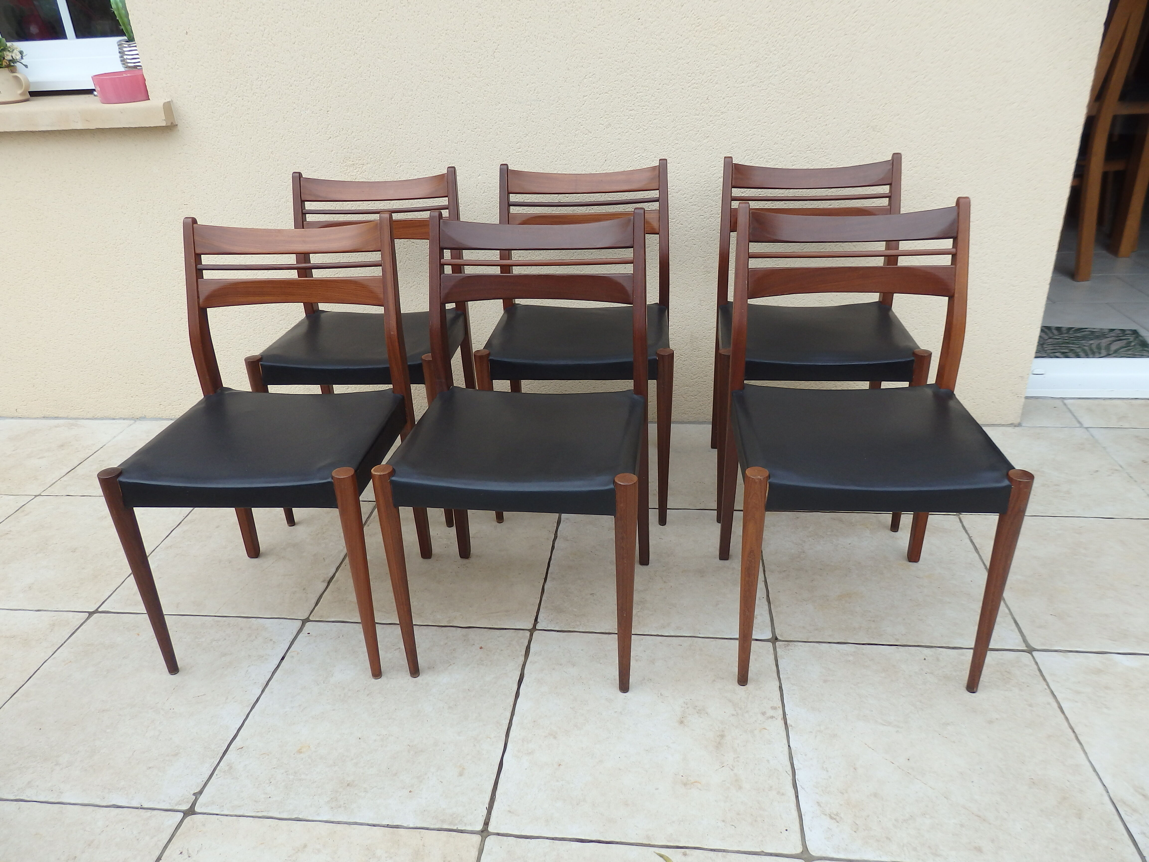 6 vintage Scandinavian teak chairs