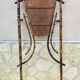 Bamboo coat rack from the 19th century, mirror in the shape of a crescent moon.