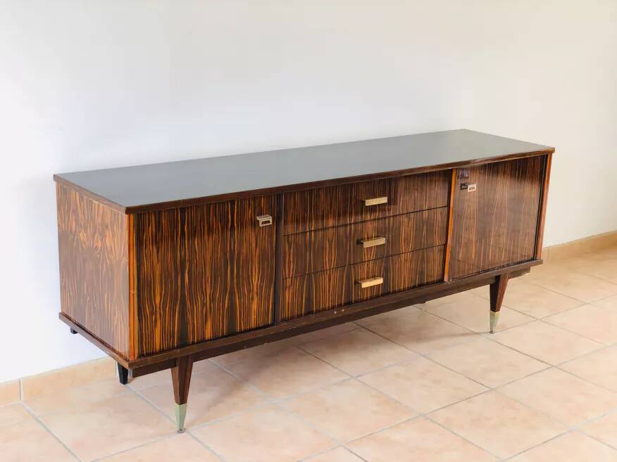 Vintage Macassar ebony sideboard 1970