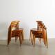 EIGHT WOODEN HANS J WEGNER "HEART / 4103" DINING CHAIRS, 1950s