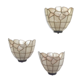 Trio of mother-of-pearl wall lamps