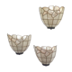 Trio of mother-of-pearl wall lamps