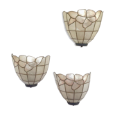 Trio of mother-of-pearl wall lamps