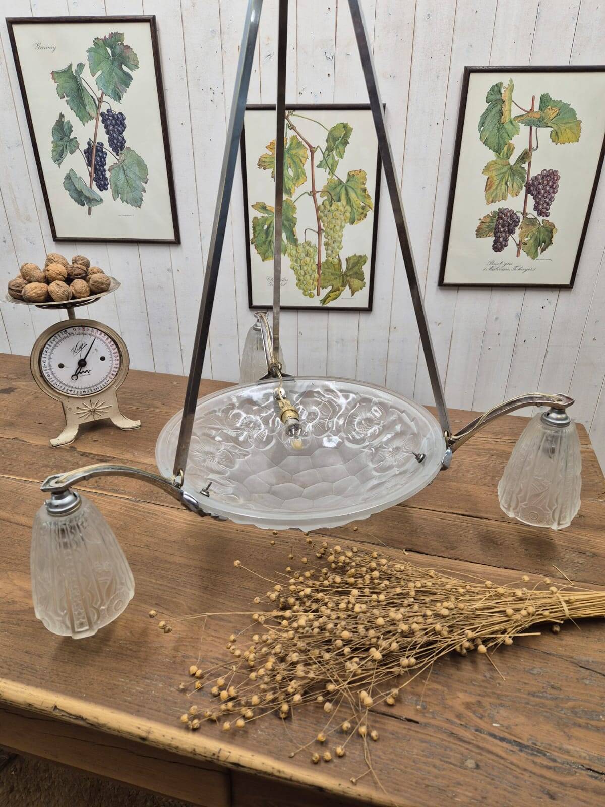 Degué Art Deco Chandelier