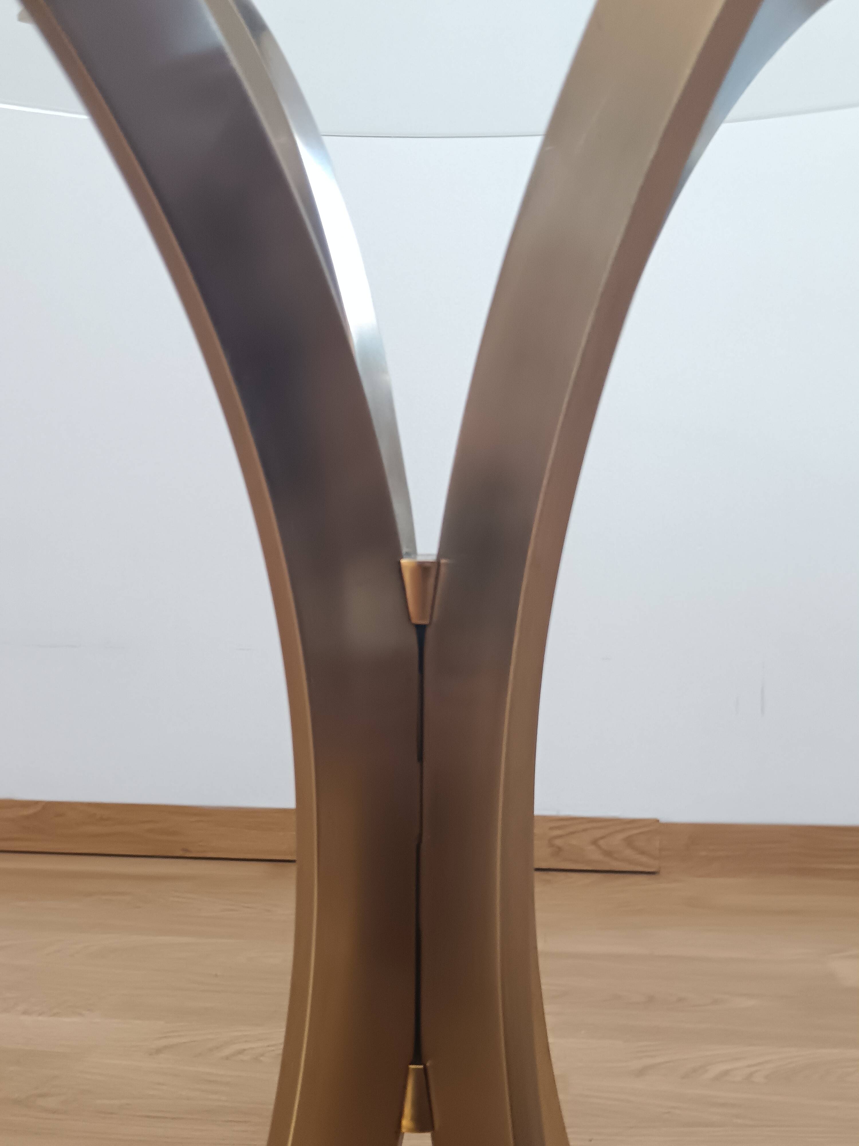 Rare 1970s round glass table