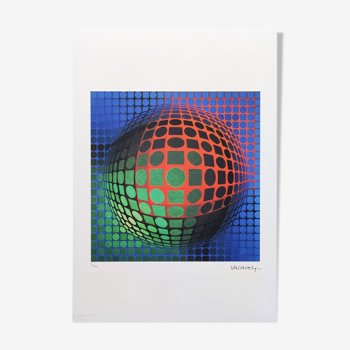 Lithographie de Victor Vasarely, original en édition limitée de 1970s