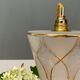 Vintage art deco tulip walker in white and golden frosted glass