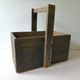 Raw wood horticulturer basket, black patina