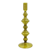 Bougeoir en verre ambré, années 80